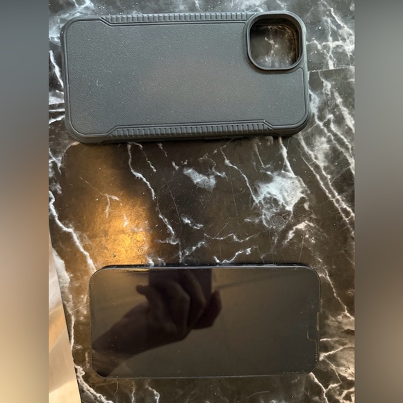 iPhone 13 unlocked, with black phone case